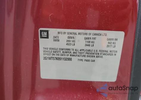 2009 Chevrolet Impala 1Lt z USA, uszkodzony, nr VIN 2G1WT57K891132066